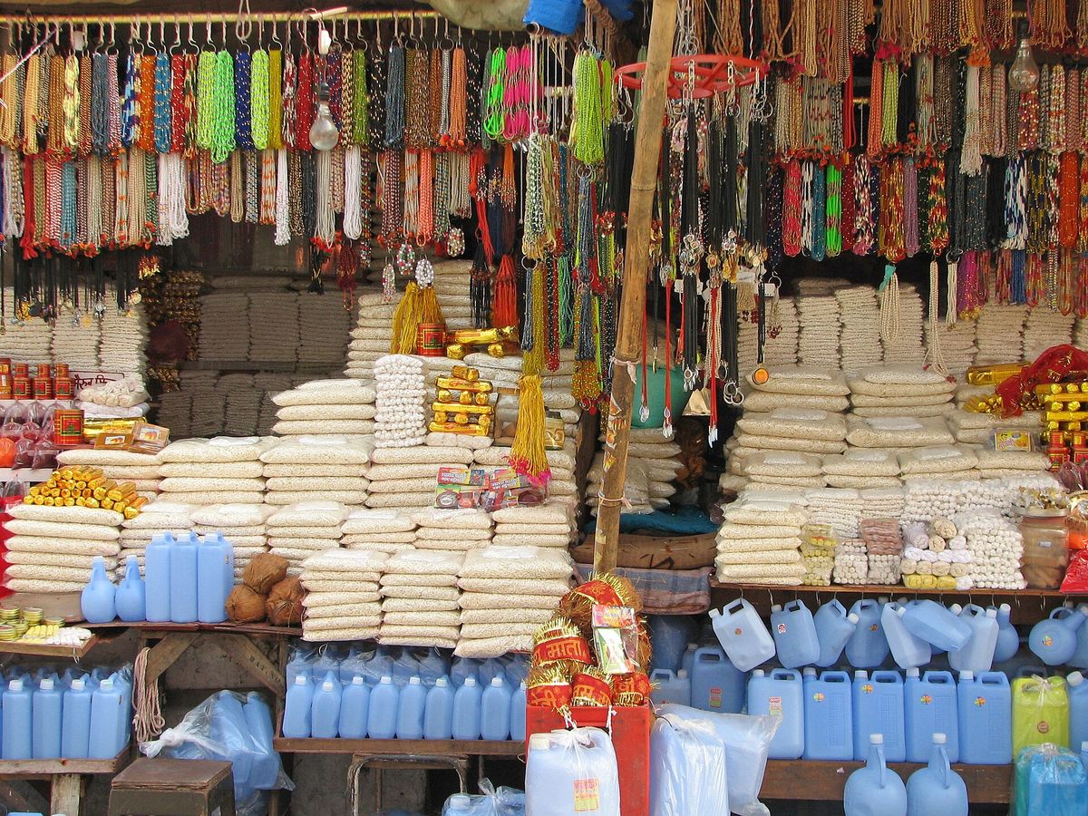 A shop catering to pilgrims at Haridwar